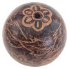 Decorative Terracotta Ball with Floral Engraving, Indonesia, Ø 8.5 cm