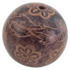 Decorative Terracotta Ball with Floral Engraving, Indonesia, Ø 8.5 cm