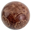 Decorative Terracotta Ball with Floral Engraving, Indonesia, Ø 8.5 cm