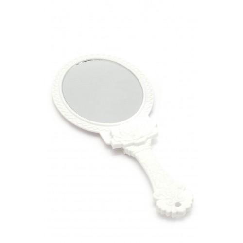 Зеркальце раскладное косметическое белое (9,5х8х1,5 см)