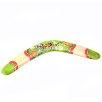 Boomerang painted tree green (41x13x1,5 cm)