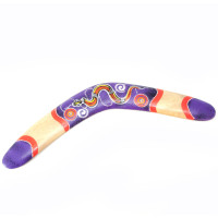 Бумеранг розписного дерево фіолетовий (41х13х1,5 см)