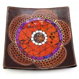 Terracotta dish with mosaic (19x19x4 cm) B