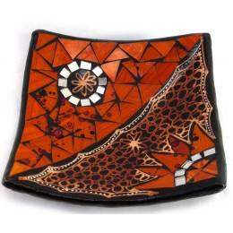 Terracotta dish with mosaic (19x19x4 cm)C