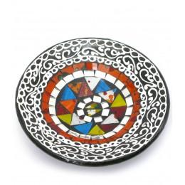 Terracotta dish with mosaic (d-14.5 cm h-4.5 cm)