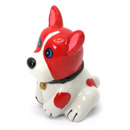 Копилка "Собака"  керамика  красно-белая (12х9х9 см)
