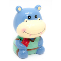 Piggy bank ceramic "Hippo" (12.5x8x7.5 cm)B