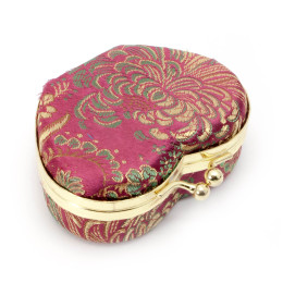 Шкатулка для украшений с зеркальцем пурпурная (8х7х3,5 см)F