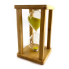Часы песочные в бамбуке "Time is Money" желтые (20 мин)(16,5х10х10 см)