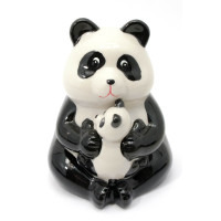 Piggy bank ceramic "Pandas" (10.9x10.4x13.4 cm)