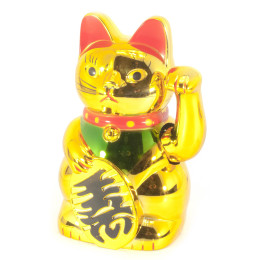 Кішка Манекі-неко махає лапою пластик (14,5 х9, 5х9 см) (батарейки в комплект не входять)