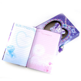 Notebook with a lock for girls purple (2 keys) (20.5x14.5x3.5 cm)