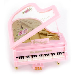 Piano with dancing keys and clockwork music (11.5x11x7 cm)