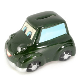Piggy bank ceramic "Machine" green (11x7x7 cm)