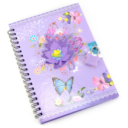 Notebook with a lock for girls purple (2 keys) (18x13.5x1 cm)