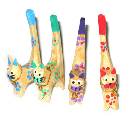 Cats wooden ring holders (eg 4 pcs) (11x5x7.5 cm) price per set