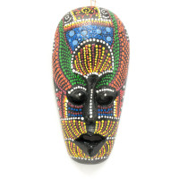 Painted wooden mask (19.5x9x2 cm)