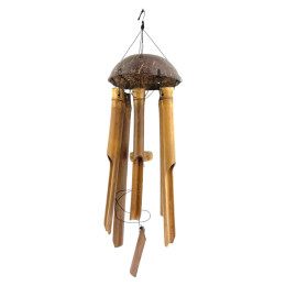 Wind chime made of bamboo coconut (11x11x70 cm)