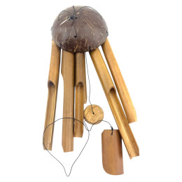 Wind chime made of bamboo coconut (11x11x70 cm)