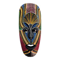 Painted wooden mask (30.5 x 13 x 3 cm)