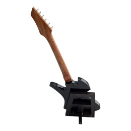 Miniature guitar, black wood (24x8x1.5 cm)