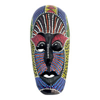 Painted wooden mask (24.5x10x2.5 cm)A