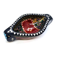 Bratina "Rook" made of solid wood inlaid with mother-of-pearl (16.5x10x3.5 cm)C