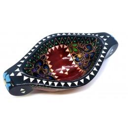 Bratina "Rook" made of solid wood inlaid with mother-of-pearl (16.5x10x3.5 cm)D
