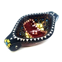 Bratina "Rook" made of solid wood inlaid with mother-of-pearl (16.5x10x3.5 cm)F