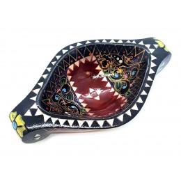 Bratina "Rook" made of solid wood inlaid with mother-of-pearl (16.5x10x3.5 cm)H