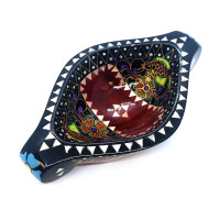 Bratina "Rook" made of solid wood inlaid with mother-of-pearl (16.5x10x3.5 cm)L