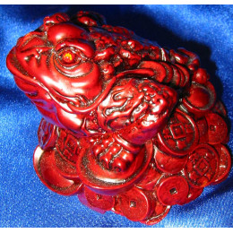 Toad on coins stone crumb brown (10x10,5 cm)