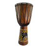 Djembe drum, painted wood with black skin (49x21x13.5 cm)