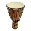 Djembe drum, painted wood with black skin (49x21x13.5 cm)