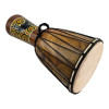 Djembe drum, painted wood with black skin (49x21x13.5 cm)