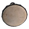 Djembe drum, painted wood with black skin (49x21x13.5 cm)