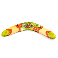 Painted boomerang yellow (31.5x10x1 cm)