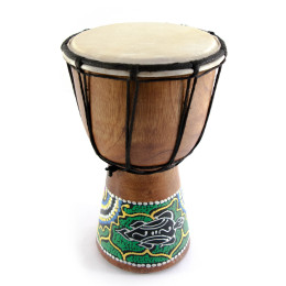 Барабан джембе розписне дерево зі шкірою (20х11.5х11.5 см)