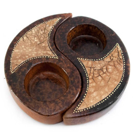 Candlestick "Yin Yang" terracotta (d-13 h-2 cm)