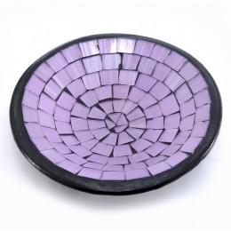 Terracotta dish with purple mosaic (11x11x3 cm)