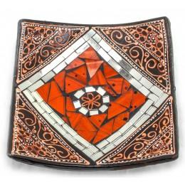 Terracotta dish with mosaic (15x15x3 cm)A