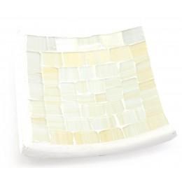 Блюдо терракотовое з білою мозаїкою (10х10х2 см)