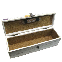 Футляр для бутылок с барменским ножом "Белый" (массив дерева 36х11,5х11,5 см)