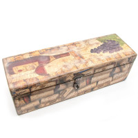 Футляр для бутылок с барменским ножом "Пробка" (массив дерева 36х11,5х11,5 см)