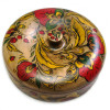 The casket is round, hand-painted, linden (d - 22cm., h - 9cm.)