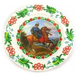 Тарелка "Козак на коне" расписано вручную (24 см)