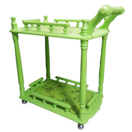 Pistachio serving table (solid wood), figured tabletops, (70x64x40 cm)