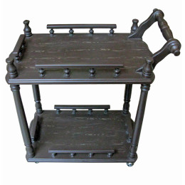 Table serving brown (solid wood), figured countertops, (70x64x40 cm)