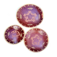 Terracotta dishes set 3 pcs (d-31 h-6.5 cm d-26 h-5 cm d-22 h-4.5 cm)