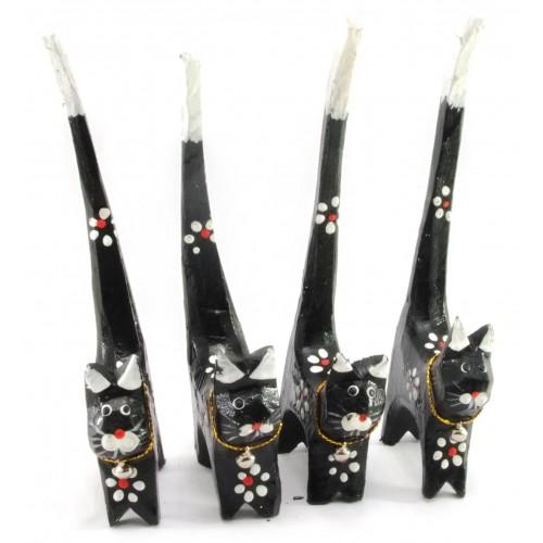 Кошки деревянные кольцедержатели черные (н-р 4 шт)(15,5х5,5х2 см) цена за набор